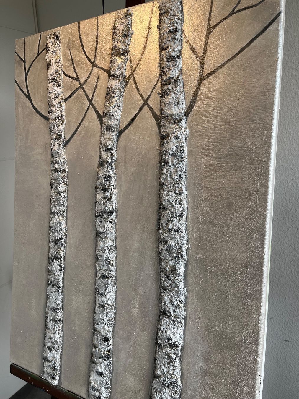 Gemälde: Strukturbild „Birken“ – Neu (gemäss Beschreibung) aus Reinach BL von art-inspiration.ch 6