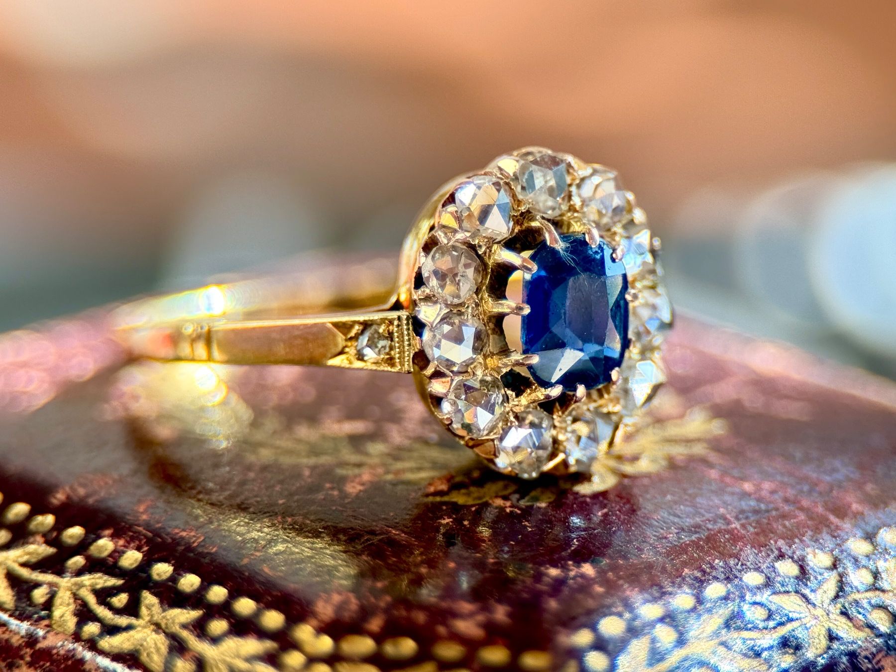 Ringe: Antik Saphir-Diamant-Ring , 14K Gold – Gebraucht aus Embrach von estzeh1 1
