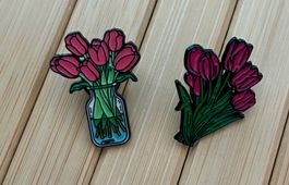 2x Pin Blumen / Tulpen