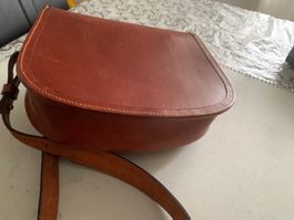 Elegante Vintage Leder Handtasche mit Animalprint, Top!