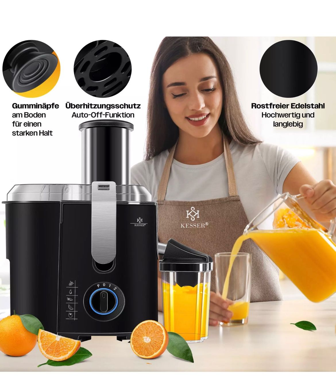 KESSER® Entsafter Saftpresse Edelstahl 1100W 85Mm Presse (Neu und originalverpackt) in Amriswil für CHF 95 – mit Lieferung auf Ricardo kaufen