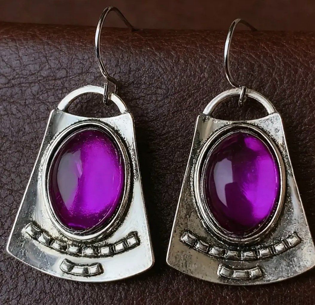 Ohrringe & -stecker: Orecchini donna argento con pietra viola forma trapezio – Neu (gemäss Beschreibung) aus Giubiasco von Stefaniav