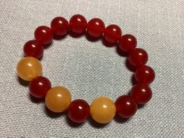 Edelstein Heilstein Armband GROSS: Rubin + Honig Jade