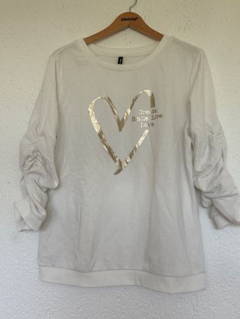 Weisses Shirt mit Herz, Grösse M, Top Zustand für den Som...