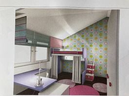 Chambre d’enfant rose / blanche / violette