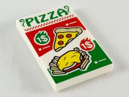 Lego Fliese mit *Pizza Muster (26603pb047)