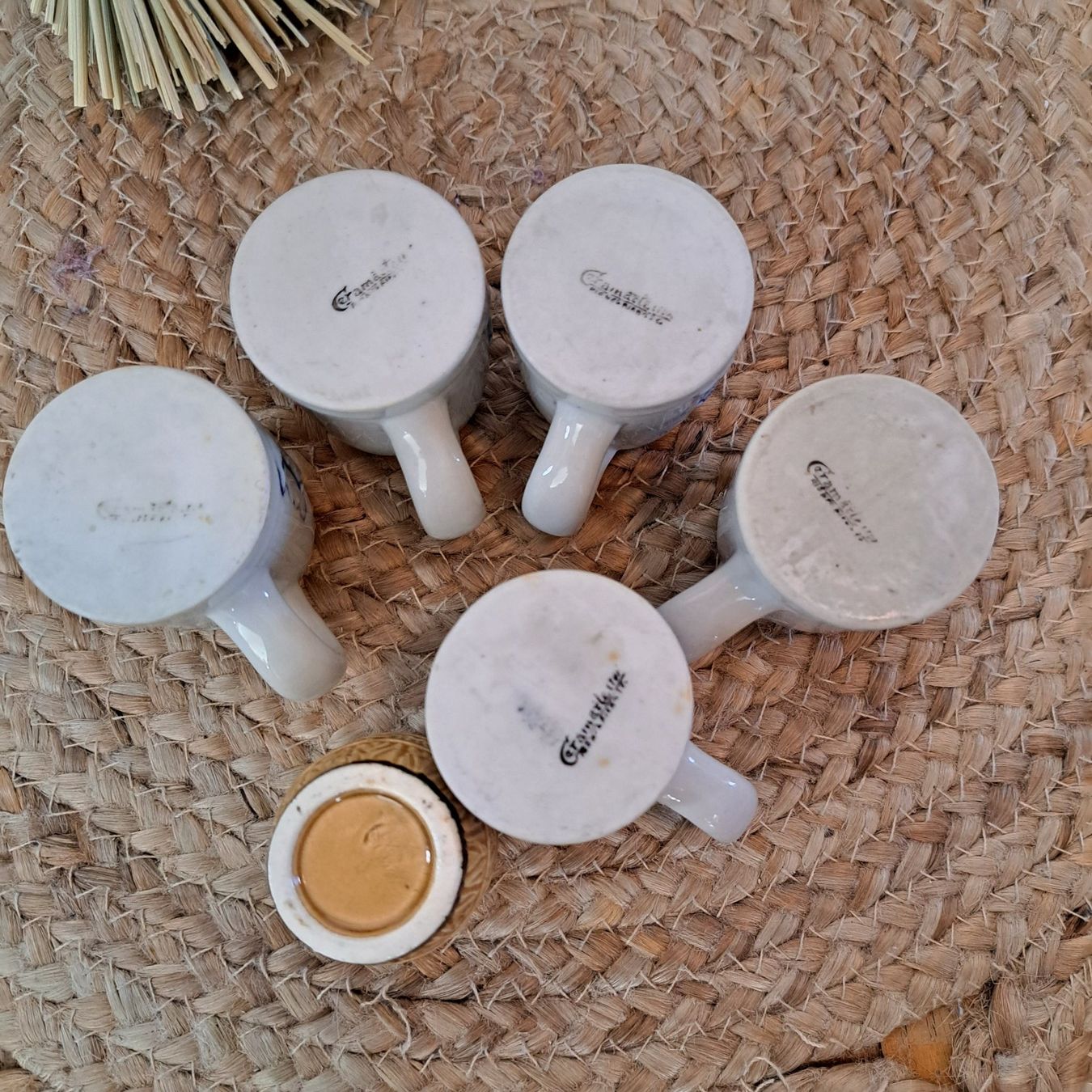 Bicchieri: Mini choppe de bière en grès, vintage, lot de 6/ Steinzeug – Usato da Petit-Lancy venduto da ChezBerti 2