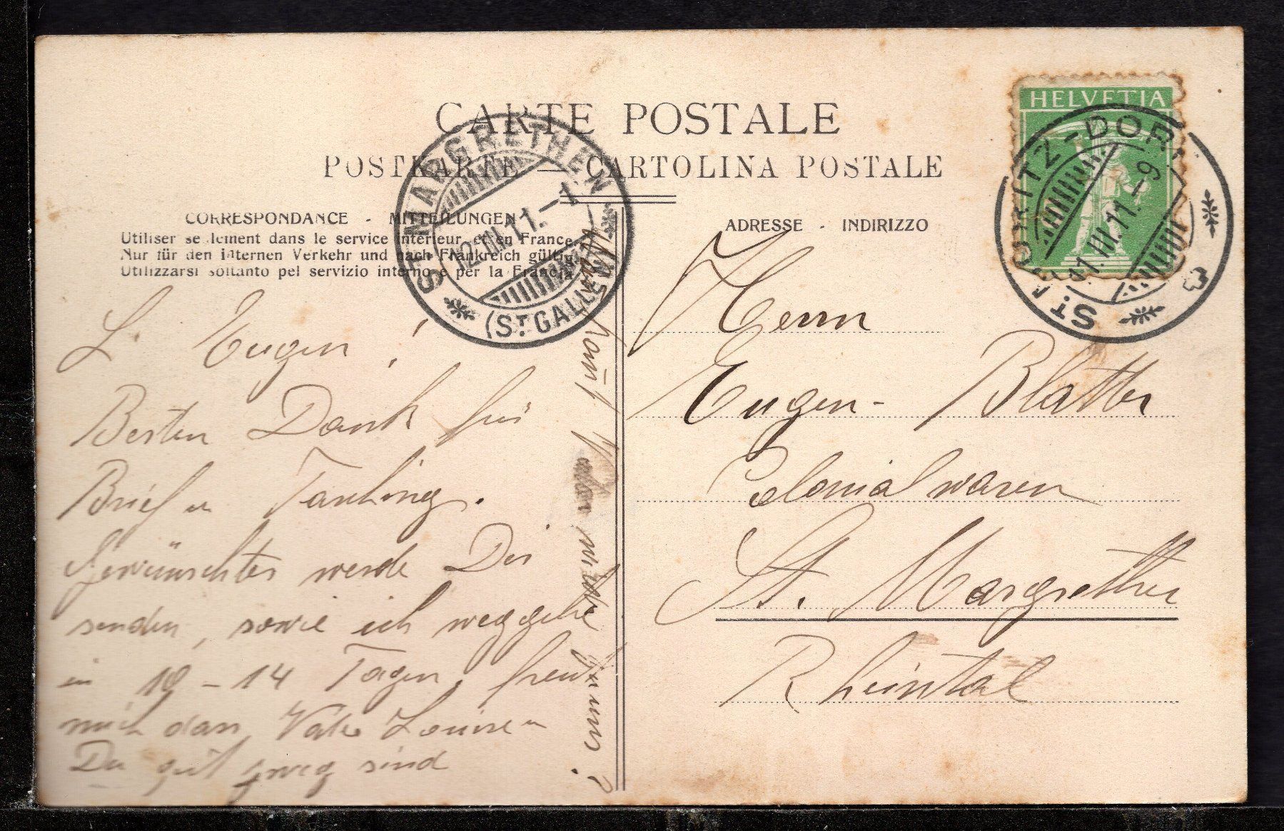 Cartes postales: St. Moritz, 11.III.11   Bad und Dorf – D'occasion à Aarau par kufi44 2