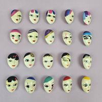 20x Brosche/Maske - Fasnacht/Karneval - Bunt/Schwarz/Gold