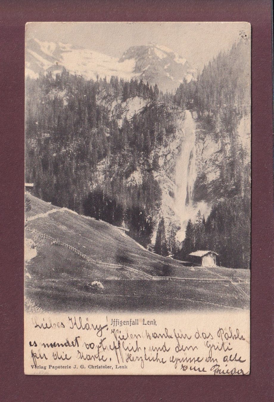 Ansichtskarten: IFFIGENFALL bei Lenk - 1925 – Gebraucht aus Pully von nicecards