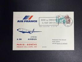 Air France Erstflugbrief Paris-Genf 1979