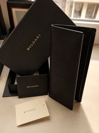 Bvlgari grand portefeuille neuf coffret cuir noir