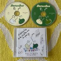 STATUS QUO-2CD GEDRUCKTE AUTOGRAMME PICTURES