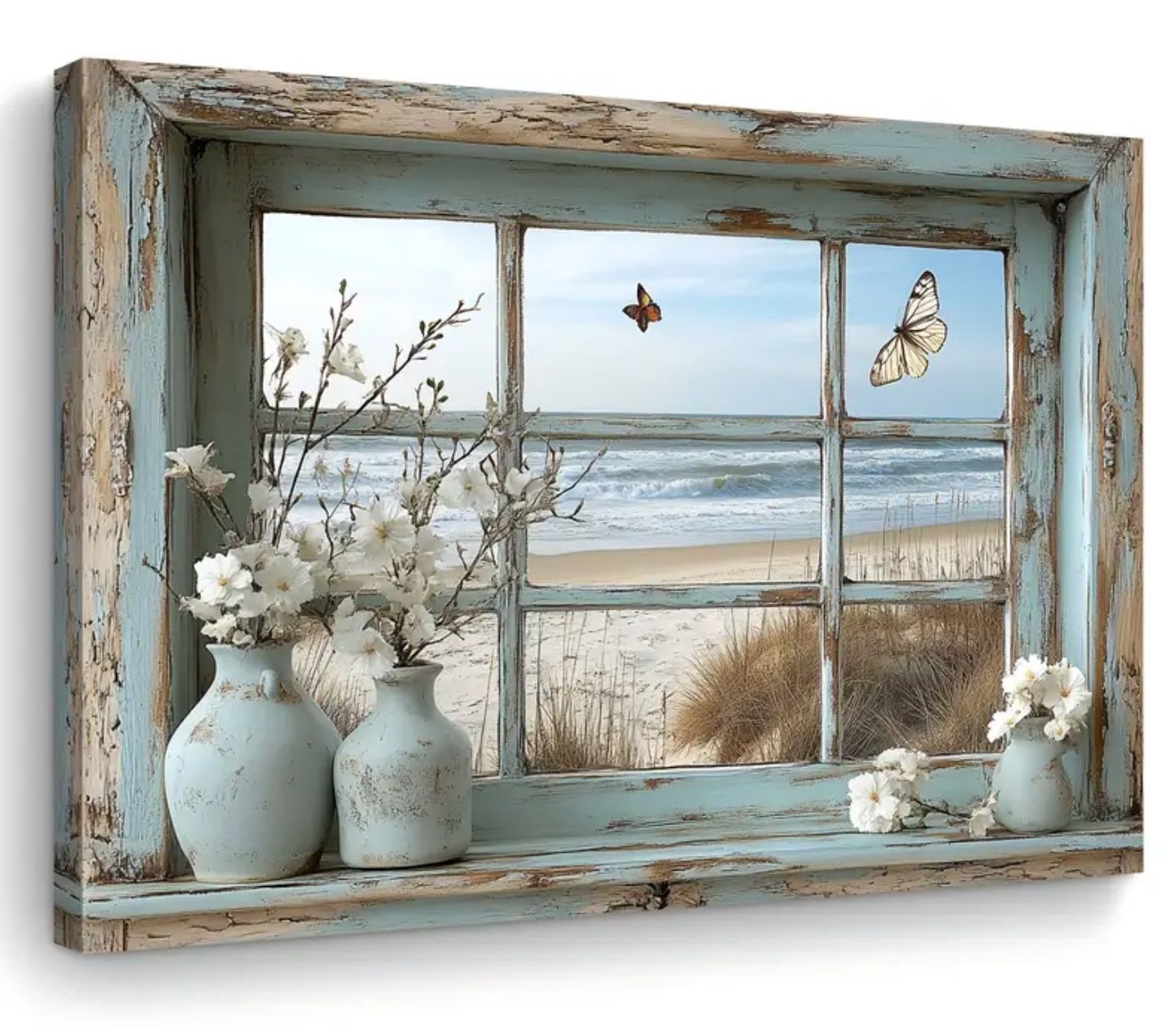 Foto & Immagini: Strandblick Fenster Leinwand – Nuovo e nell'imballaggio originale da Wagenhausen venduto da M.Sieg