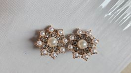 Elegante Ohrclips Perlen-Optik, Vintagestil Modeschmuck NEU