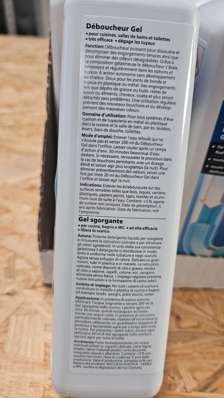 Prodotti di pulizia: Glutoclean Rohr Frei Gel 1 l – Nuovo e nell'imballaggio originale da Koppigen venduto da Bracher_Mail-House 3