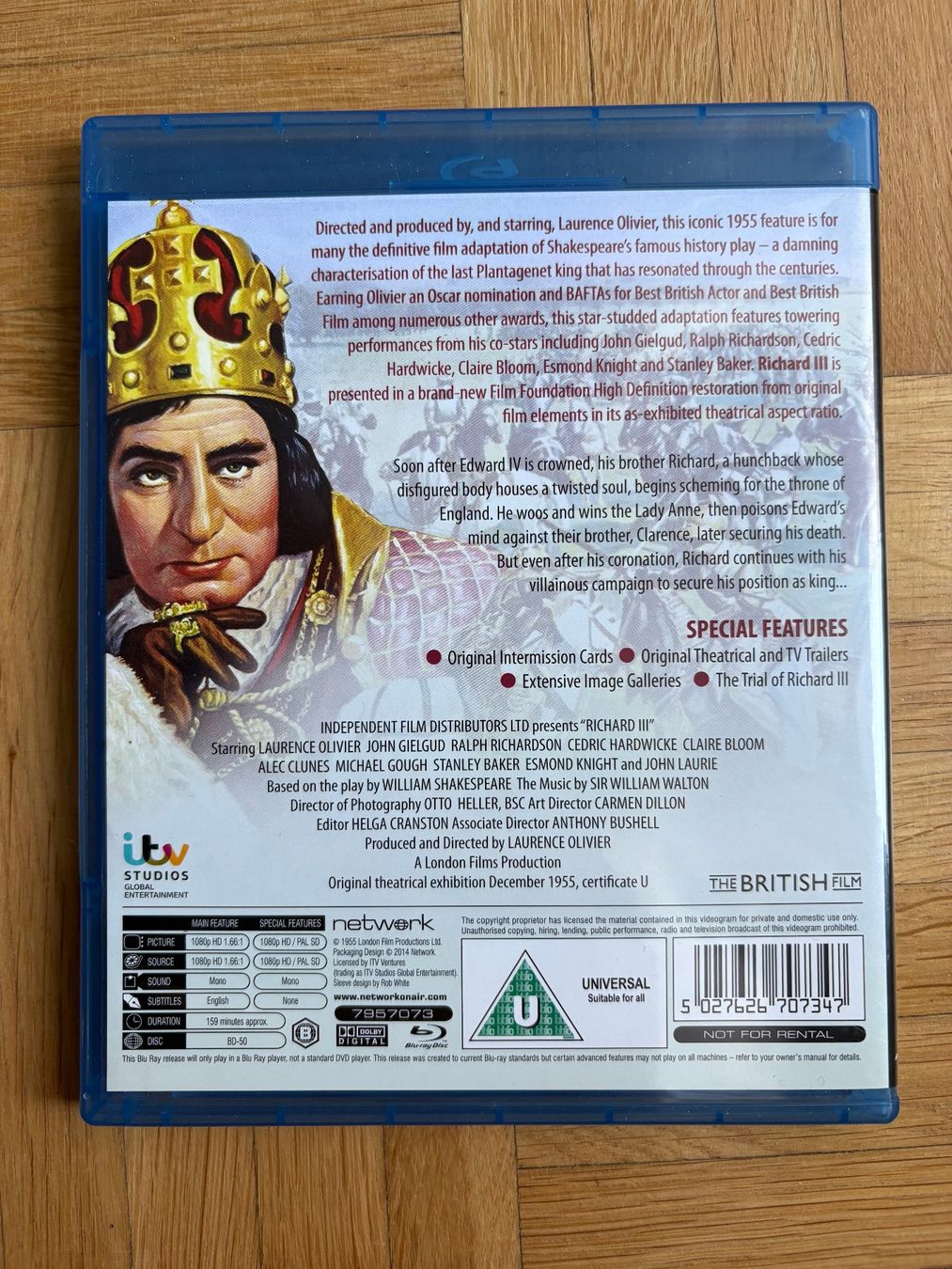Tutti i DVDs: Richard III (1955) - Blu-ray – Nuovo (secondo la descrizione) da Zürich venduto da Malcom 2
