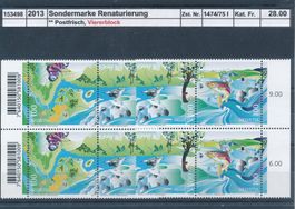 2013 Zusammendruck "Renaturierung"- Viererblock, **