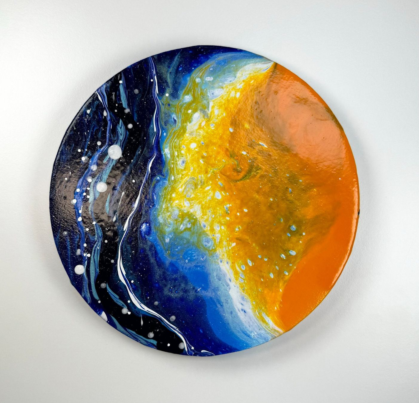 Dipinti: Acryl-Flüssigmalerei, kreisförmig – Usato da Schlieren venduto da MayaSheng1983
