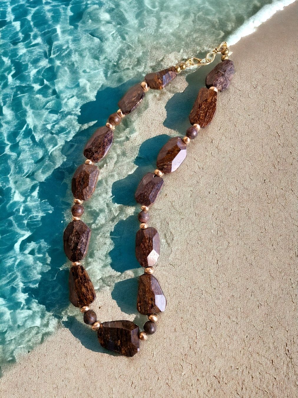 Catenine: Statement-Collier Bronzit mit Bronze-Perlen – Nuovo e nell'imballaggio originale da Aarau venduto da Schmuckhoehle_MD 7