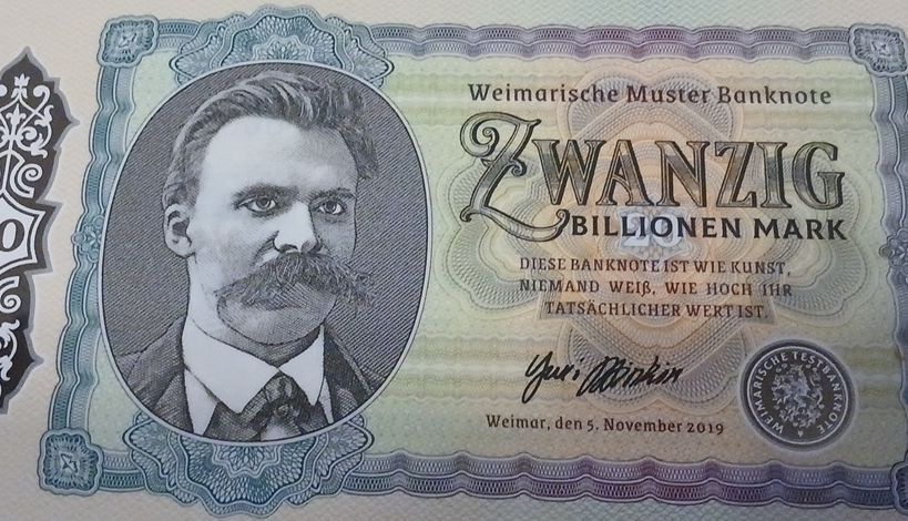 Banconote: Weimarische Muster Banknote 20 Billionen Mark – Usato da Maloja venduto da ato85