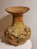 Große Keramik Vase mit Relief Weinlaub 30cm