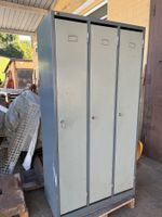 Lista Garderobenschrank 3 Abteile, Metall, grau