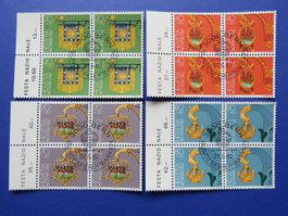 Viererblock-Serie Pro Patria 1982 off. Ersttag-Stempel BERN