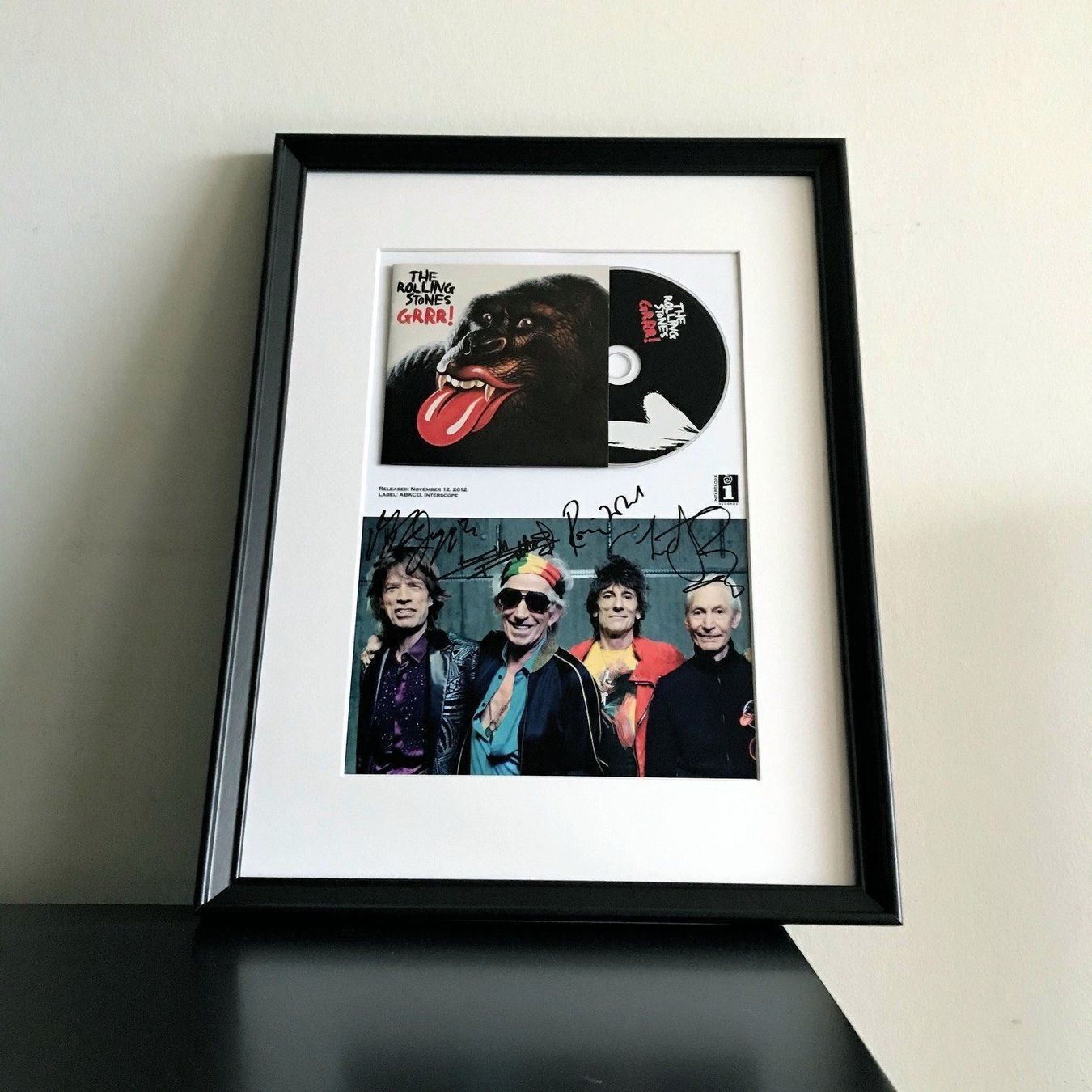 Posters & Illustrations: Rolling Stones CD Framed Bild Autogramm Mick Jagger Rock – Neuf (Voir description) à St. Niklausen LU par Stefan_Bammert_Art