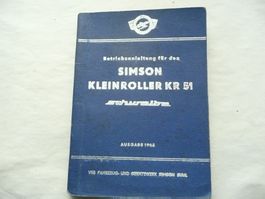 SIMSON KLEINROLLER SCHWALBE BETRIEBSANLEITUNG 1964 ORIGINAL
