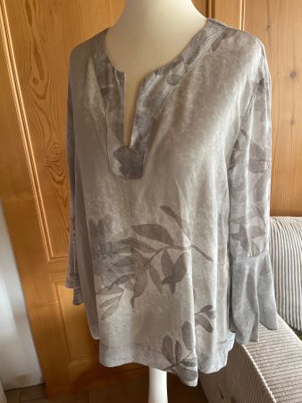 Nile Bluse S grau mit Muster Viskose