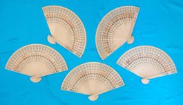 Handfächer aus Holz Set 5 Stück