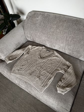 Pull Tally Weijl maille torsadée beige taille S
