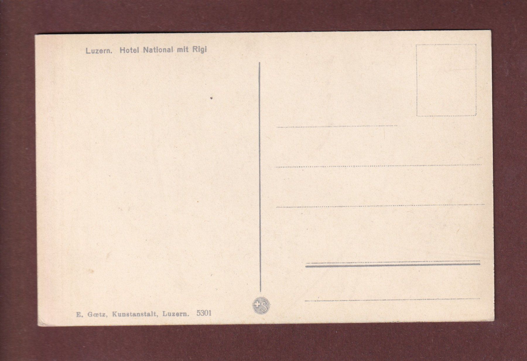Ansichtskarten: LUZERN - Hotel National - Rigi – Gebraucht aus Pully von nicecards-shop 1