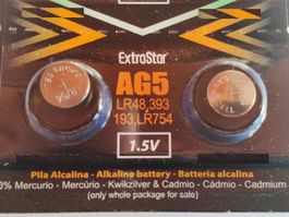2x battery 393/ AG5 / SR48 / LR754 /193 voir liste compatib.