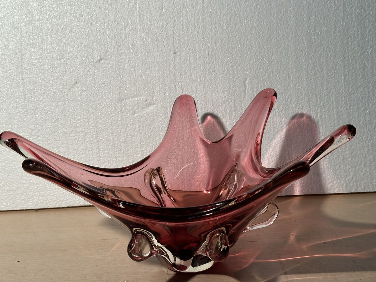 Ciotole: Coupe décorative en verre rose – Usato da Lausanne venduto da artnouveau04 1