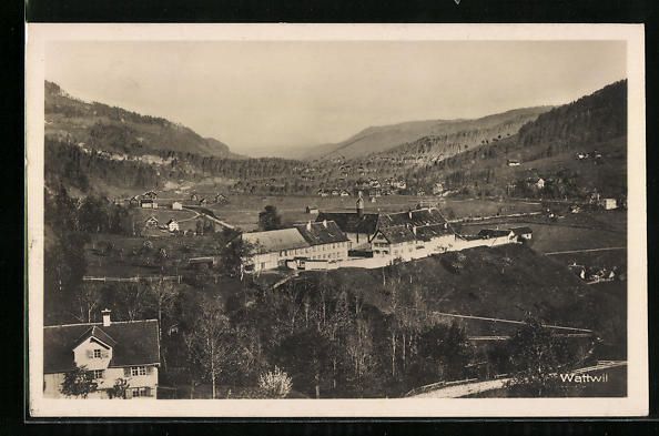 Cartoline postali: Wattwil, Ortsansicht mit Blick in die Fe – Usato da Berlin venduto da bartko-reher