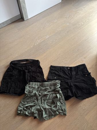 Damen Shorts Set schwarz grün Grösse M/38