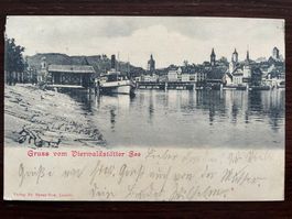 LUZERN Dampfschiff SCHIFFSPOST LUZERN - FLÜELEN 1903