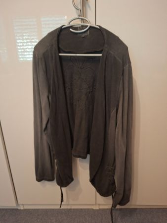 Damen Jacke Soccx Gr. XL 42 grau mit Aufdruck Neuwertig