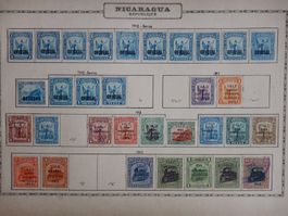 Nicaragua Sammlung III auf uralten Vordruckseiten. Siehe Bes