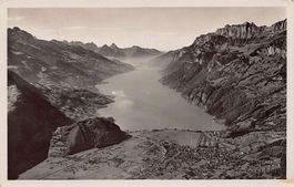 Blick über den Walensee, Feldpost 1934 KASERNE WALLENSTADT