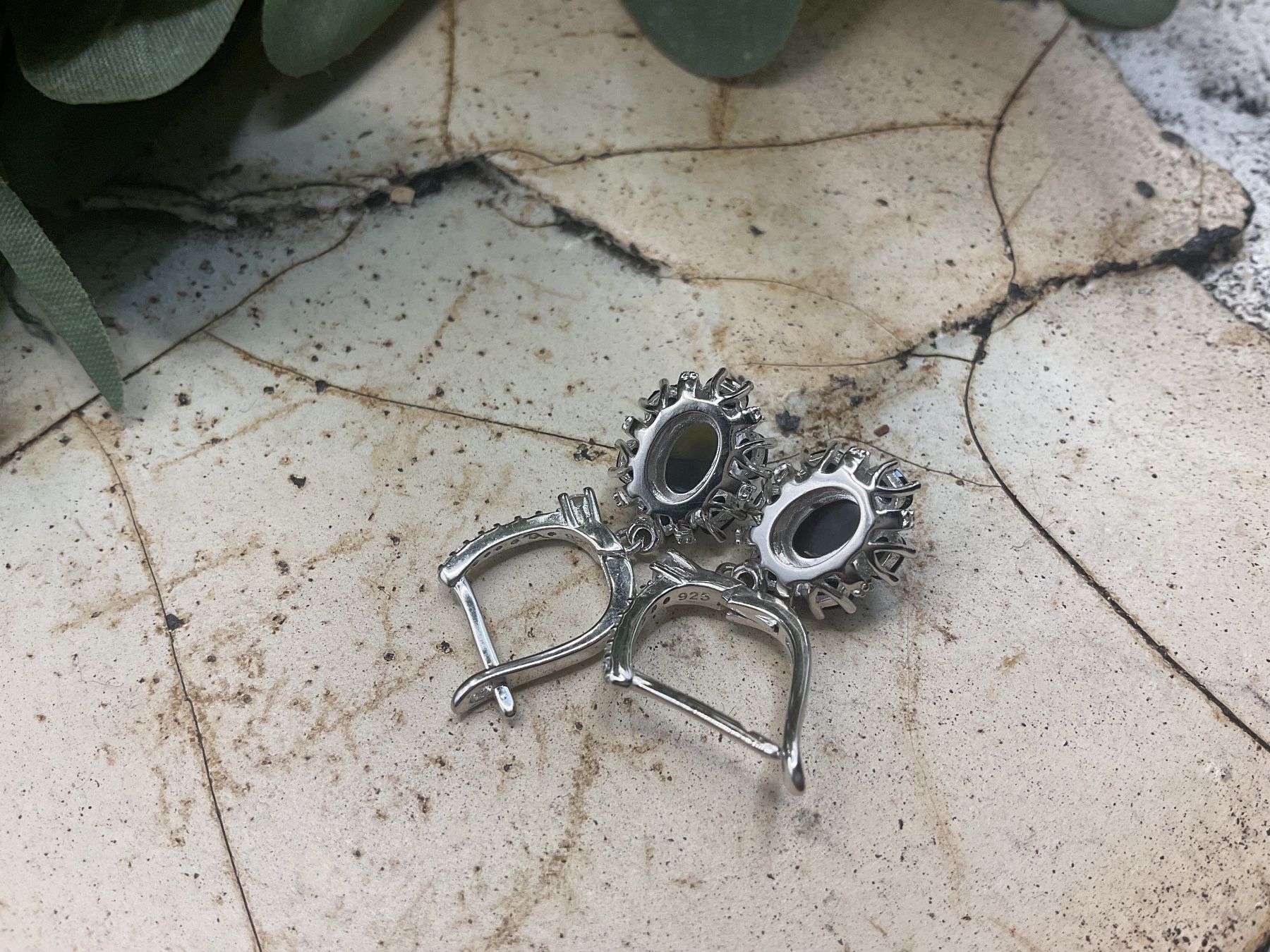 Orecchini pendenti & Orecchini a lobo: Ohrhänger Sterlingsilber mit schwarzen Opalen – Nuovo (secondo la descrizione) da Luzern venduto da S.Kern01 3
