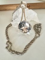 ALTON Schweden Silber Anhänger 800 Bergkristall & Kette 1972