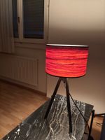 Designer Lampe mit Echtholzschirm E27 H=54cm, D=25cm