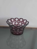 Antike Schale, Dekoration aus gebürstetem Glas, Kupferrubin,