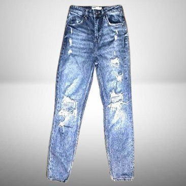 💙Bershka Mom Jeans 34 🌟 Lässige coole Distressed Denim🌟💫