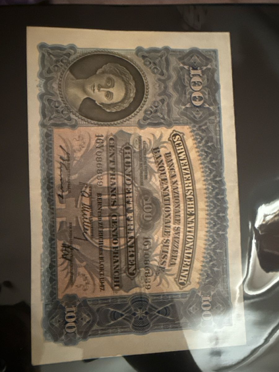 Banknoten: Billet Suisse de 1947 de 100.- – Gebraucht aus Morges von jul_7rz7