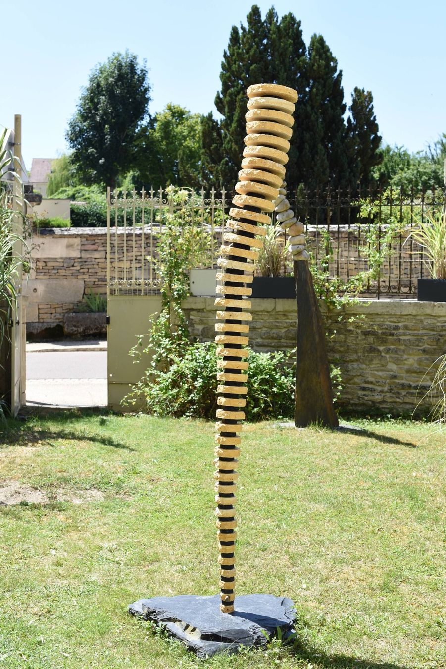 Sculture & Statue: Sculpture Monumentale Travertin Ardoise - Décoration Maison – Usato da GEMEAUX venduto da MarcMugnierSculpture 4