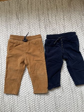 2x Kinder Hosen Cord, 9 Monate, Mayoral, braun/dunkelblau